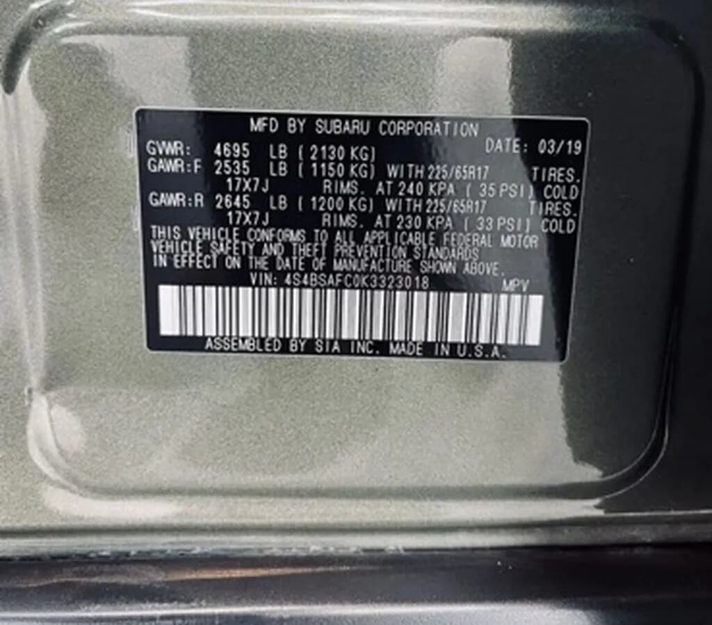 Subaru Outback, 2019, Бишкек